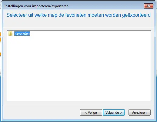 Internet Explorer favorieten exporteren - opslaan