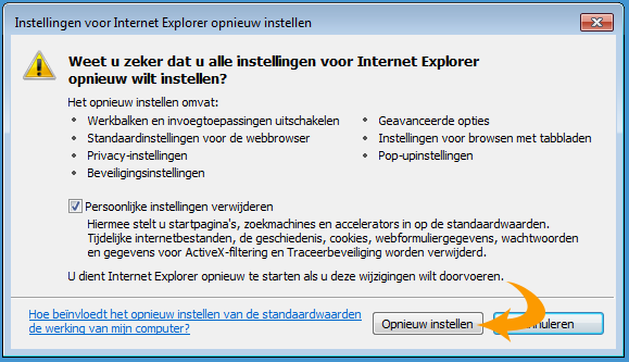 Reparar o Internet Explorer