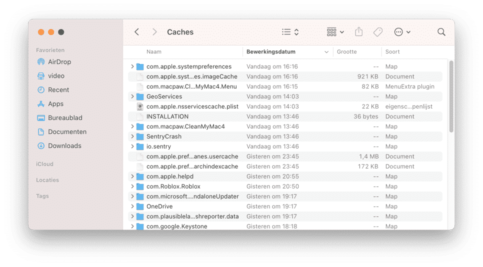 make mac faster on cleaning cache files