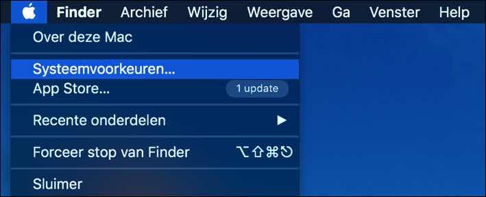 systeemvoorkeuren mac os