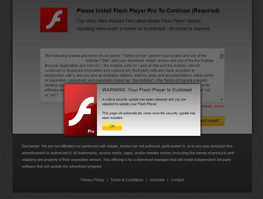 Flash Player update verwijderen