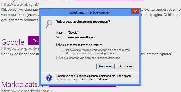 Bing verwijderen uit Internet Explorer (Startpagina herstellen)