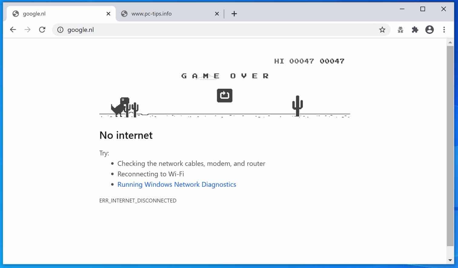 google chrome t rex spel