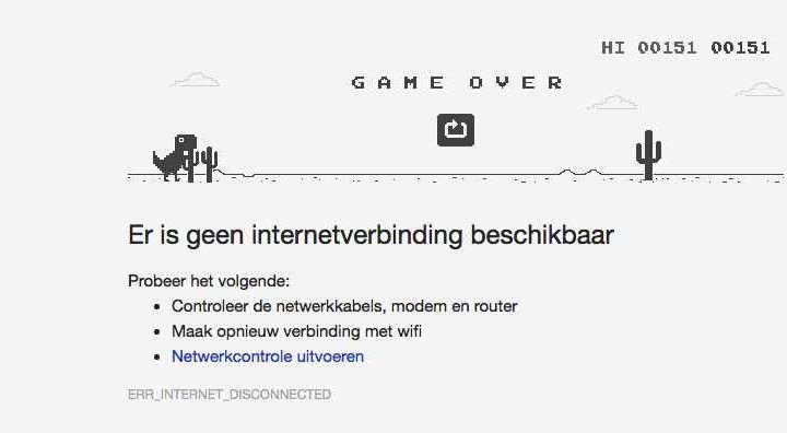 Speel de Google Chrome T-Rex Game!