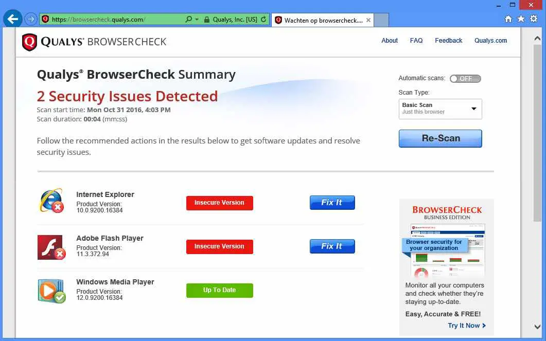 qualys-browser-check-vind-insecure-versies