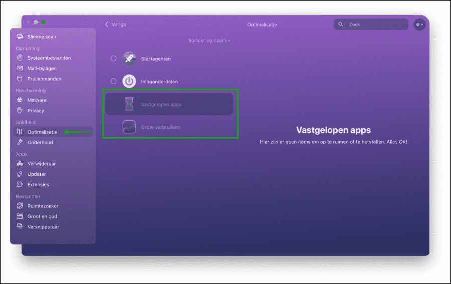 CleanMyMac optimalisatie
