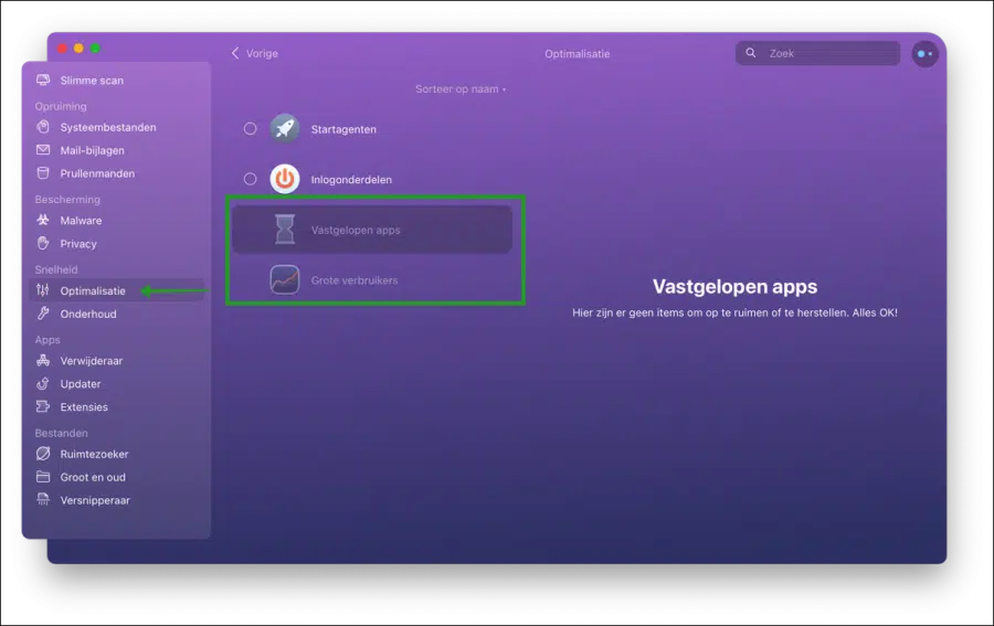 CleanMyMac optimalisatie