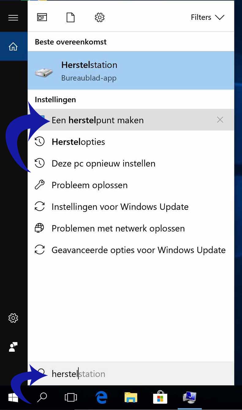 windows-10-herstelpunt-maken