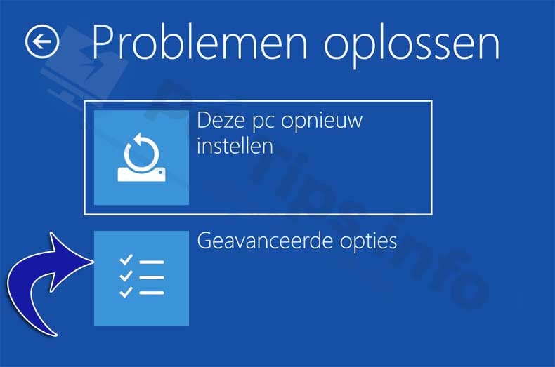 Windows-10-solução de problemas-opções avançadas-recuperação