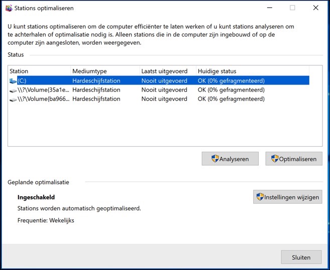 windows defragmenteren