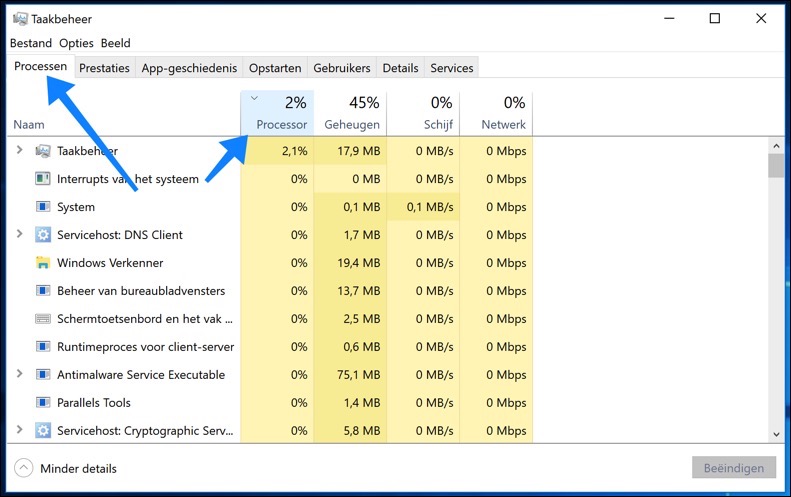 Administrador de tareas de Windows