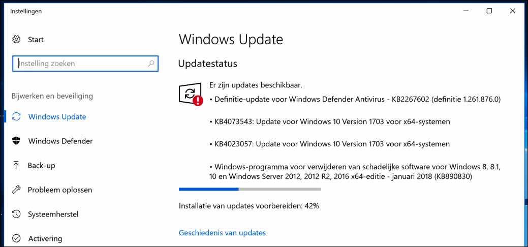 windows 10 updates installeren