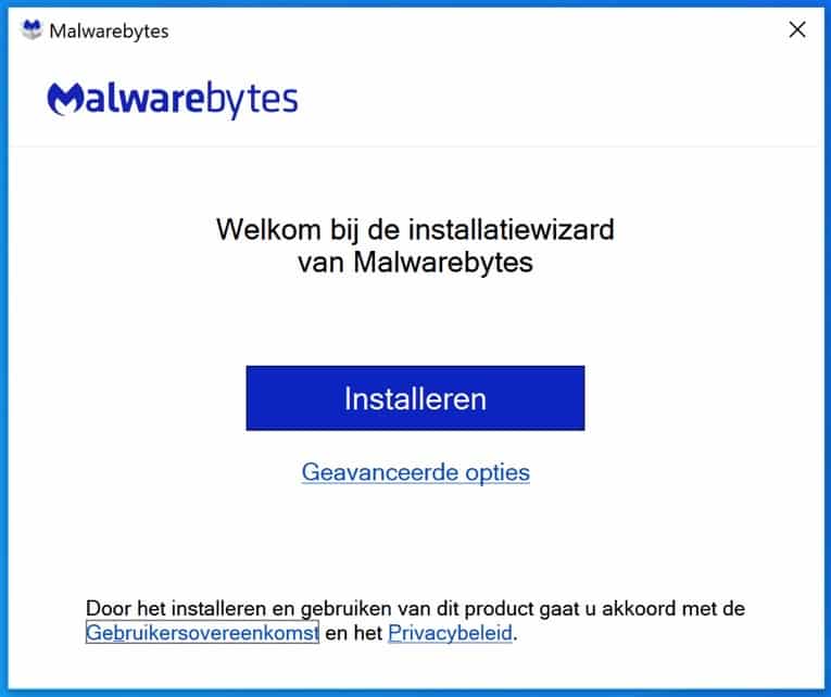 Programme d'installation de Malwarebytes