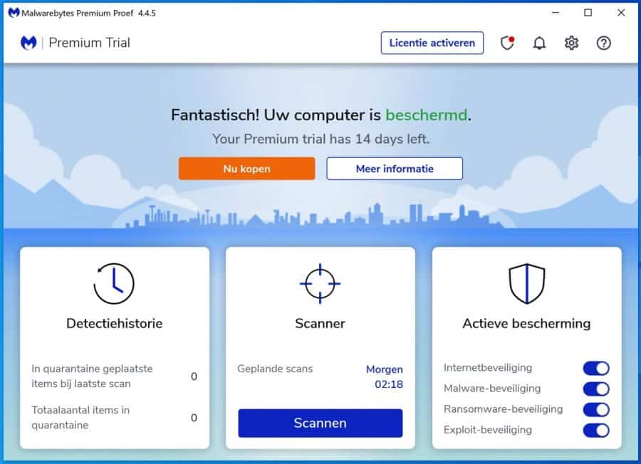 Iniciar análisis de Malwarebytes