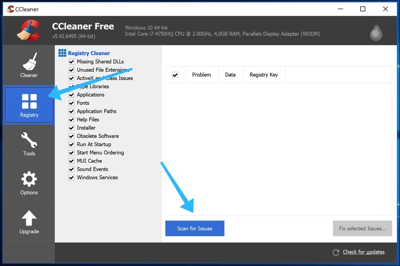 limpador de registro ccleaner