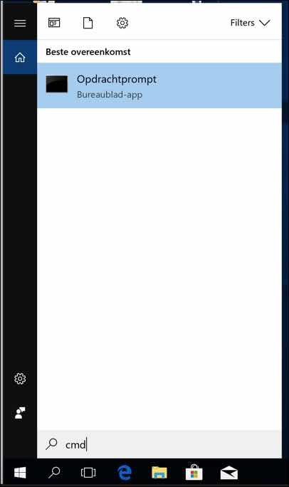 cmd uitvoeren als administrator