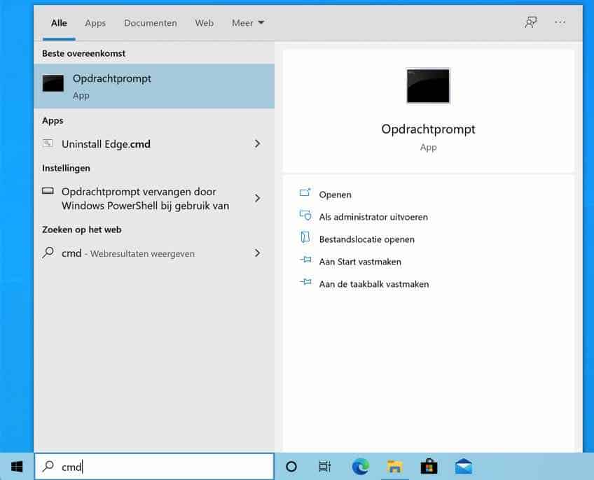 command prompt openen