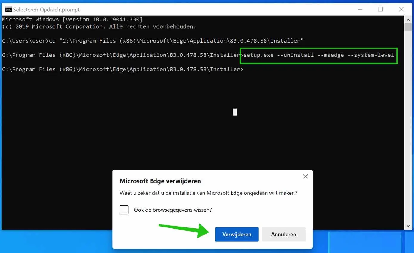 microsoft edge verwijderen