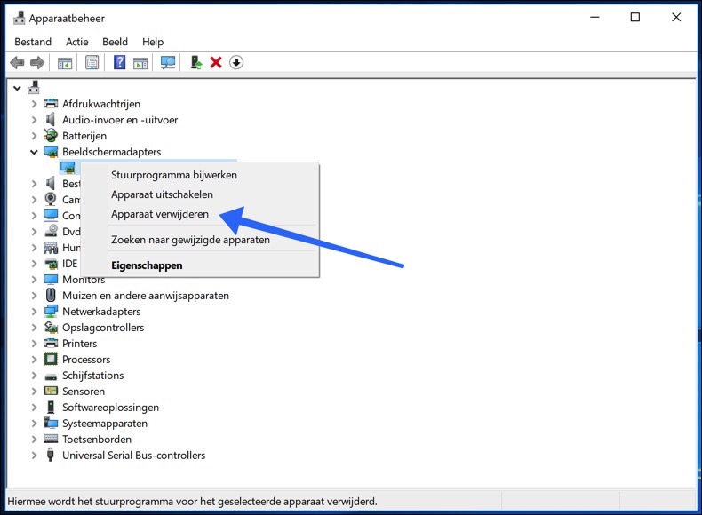 apparaat verwijderen uit windows 10