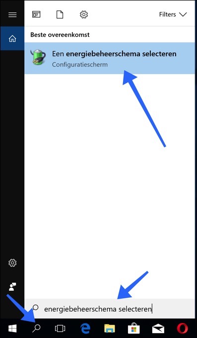 energiebeheerschema selecteren windows 10