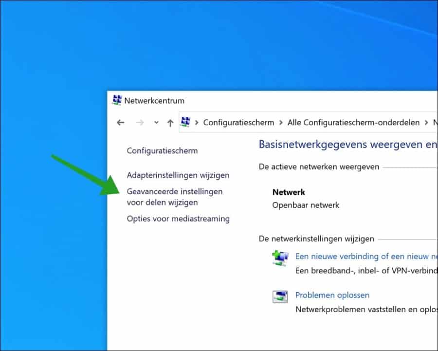 Cambiar la configuración avanzada para compartir