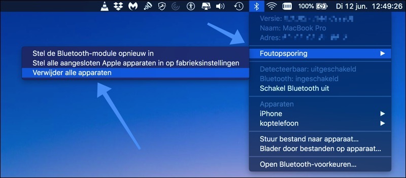 Bluetooth supprimer tous les appareils Mac