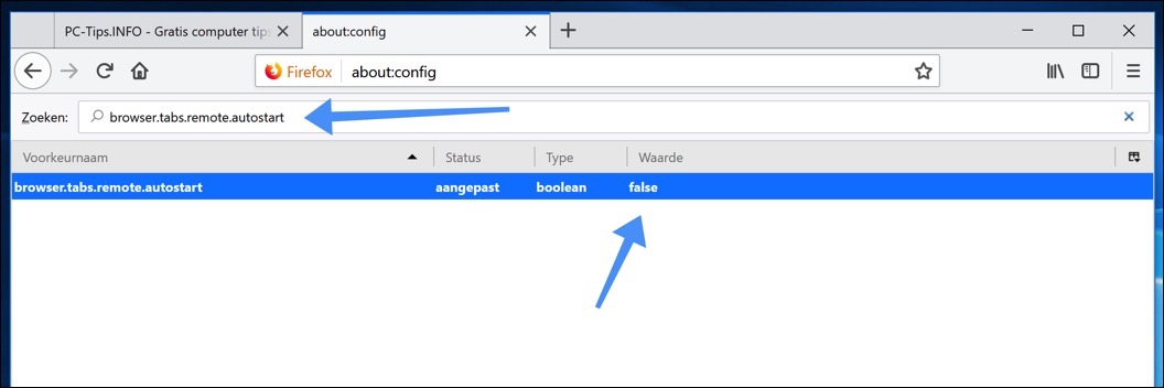 e10s multiprocessen uitschakelen firefox