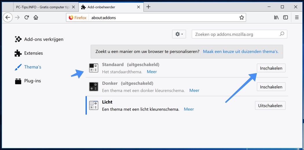 firefox thema wijzigen