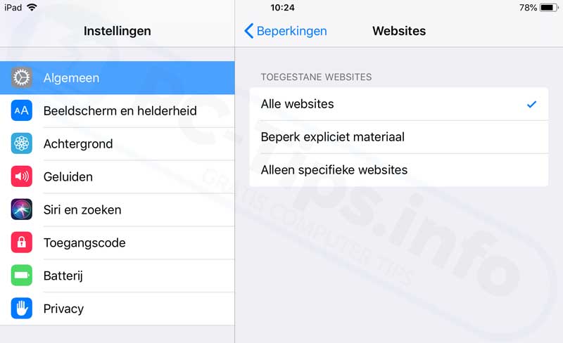 website blokkeren iphone ipad ipod