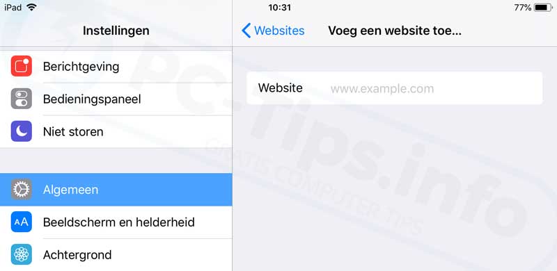 websites blokkeren iphone