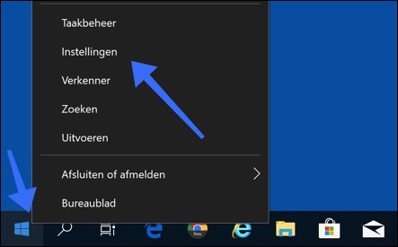 ouvrir les paramètres de Windows 10