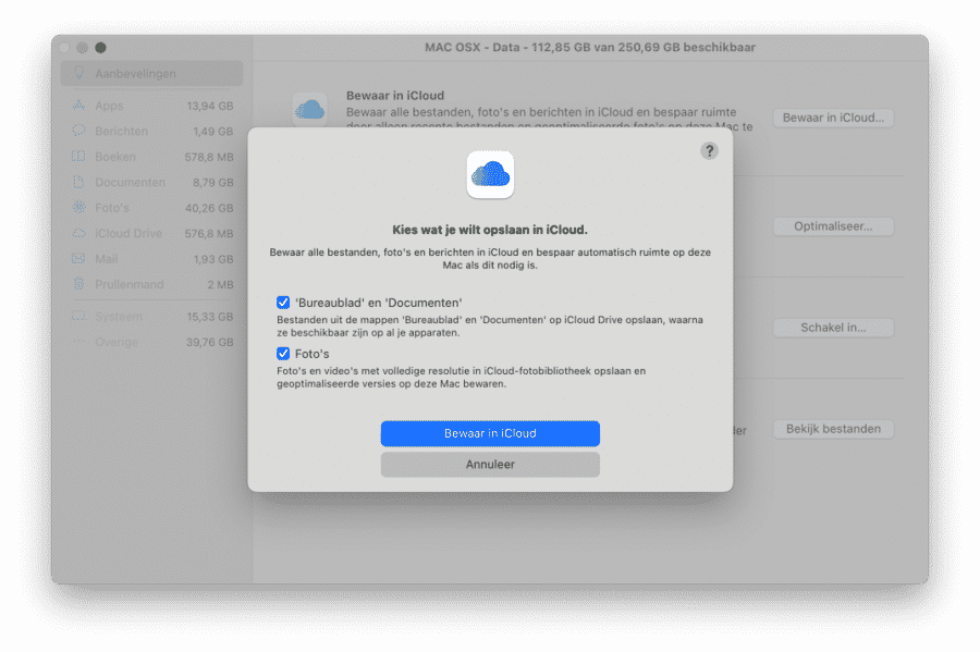 Recomendaciones: guardar en iCloud