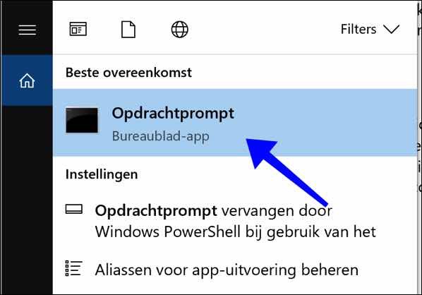 opdrachtprompt uitvoeren als administrator