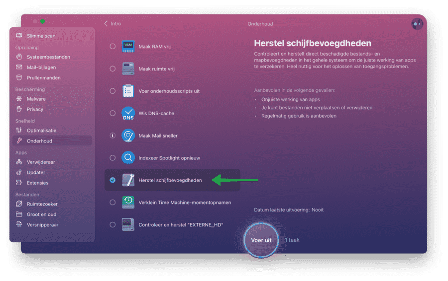 Restore disk permissions in mac