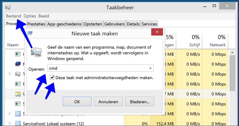 cmd uitvoeren als administrator