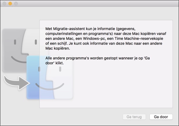 assistant de migration mac