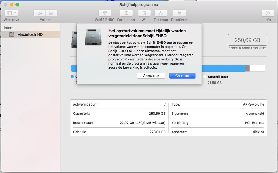 disk utility boot volume locked