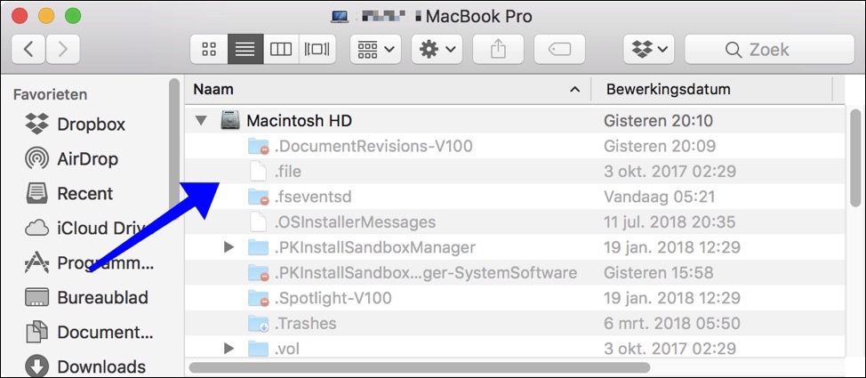 hidden files visible mac