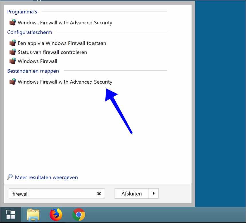 abrir configurações de firewall do Windows