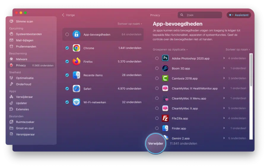 App bevoegdheden beheren
