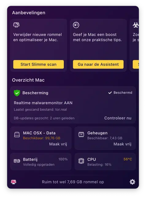 CleanMyMac aanbevelingen