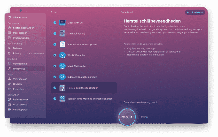 Repair disk permissions