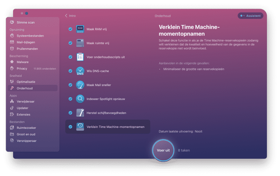 Shrink TimeMachine snapshots to save disk space