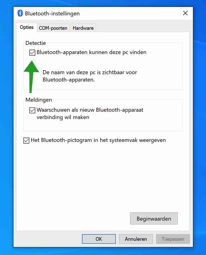 bluetooth aanzetten in windows 10