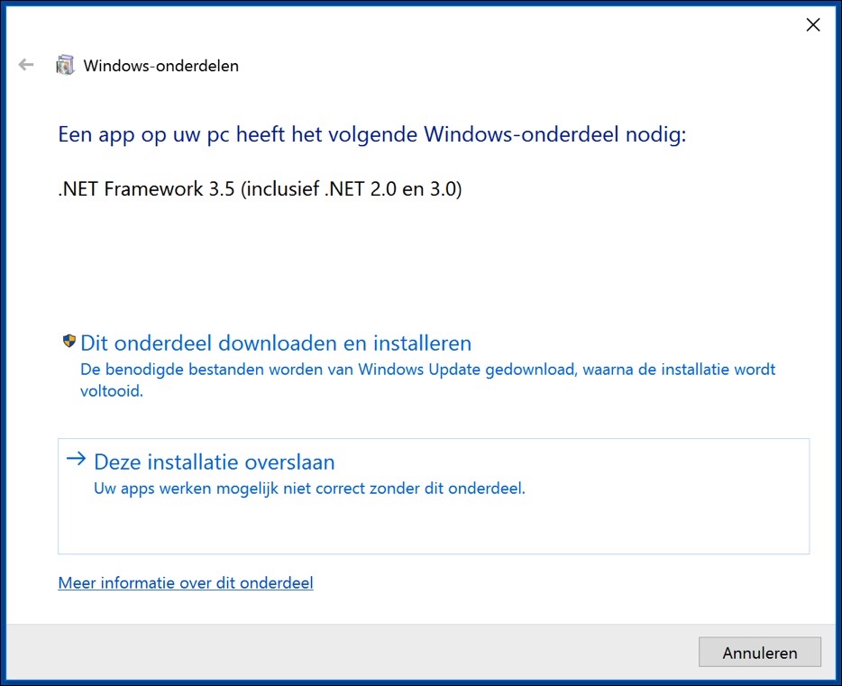 gpedit.msc installiert Windows 10 Net Framework 3.5