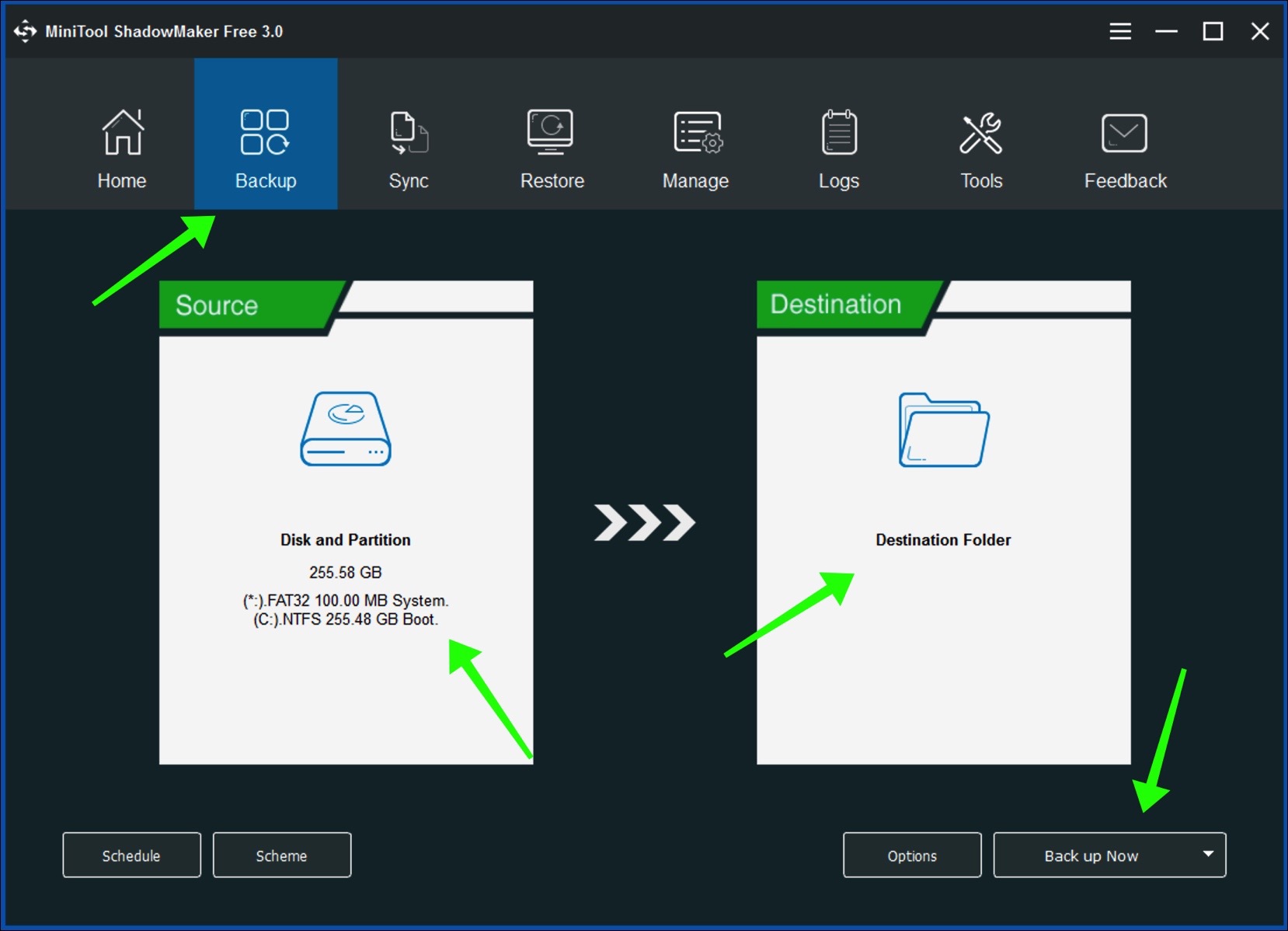 copia de seguridad de mini herramienta Shadowmaker