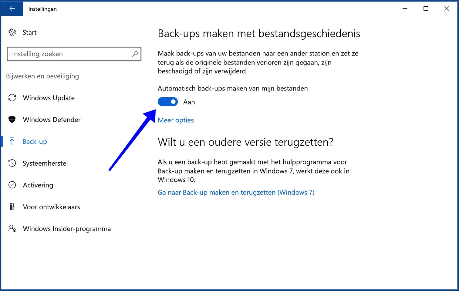 Automatische Sicherung des Dateiverlaufs von Windows 10