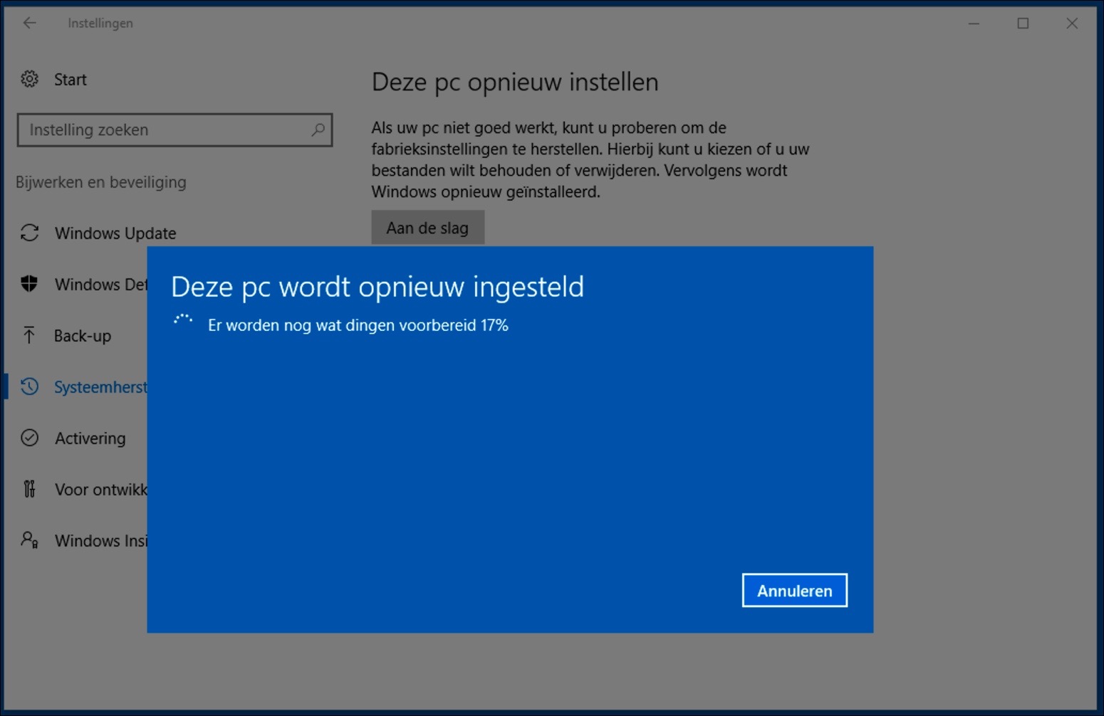 restaurer Windows 10