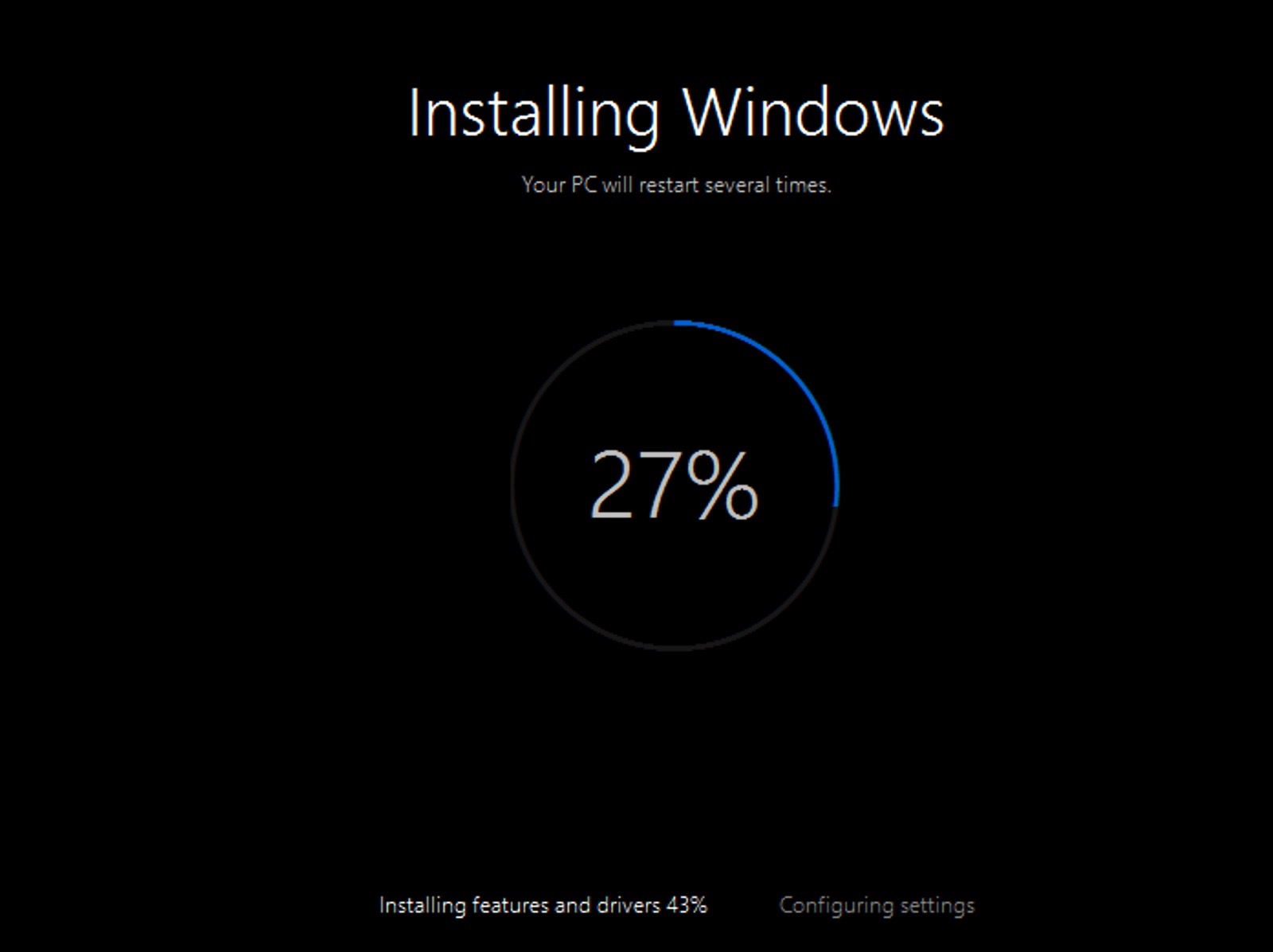 Windows 10 is being reinstalled