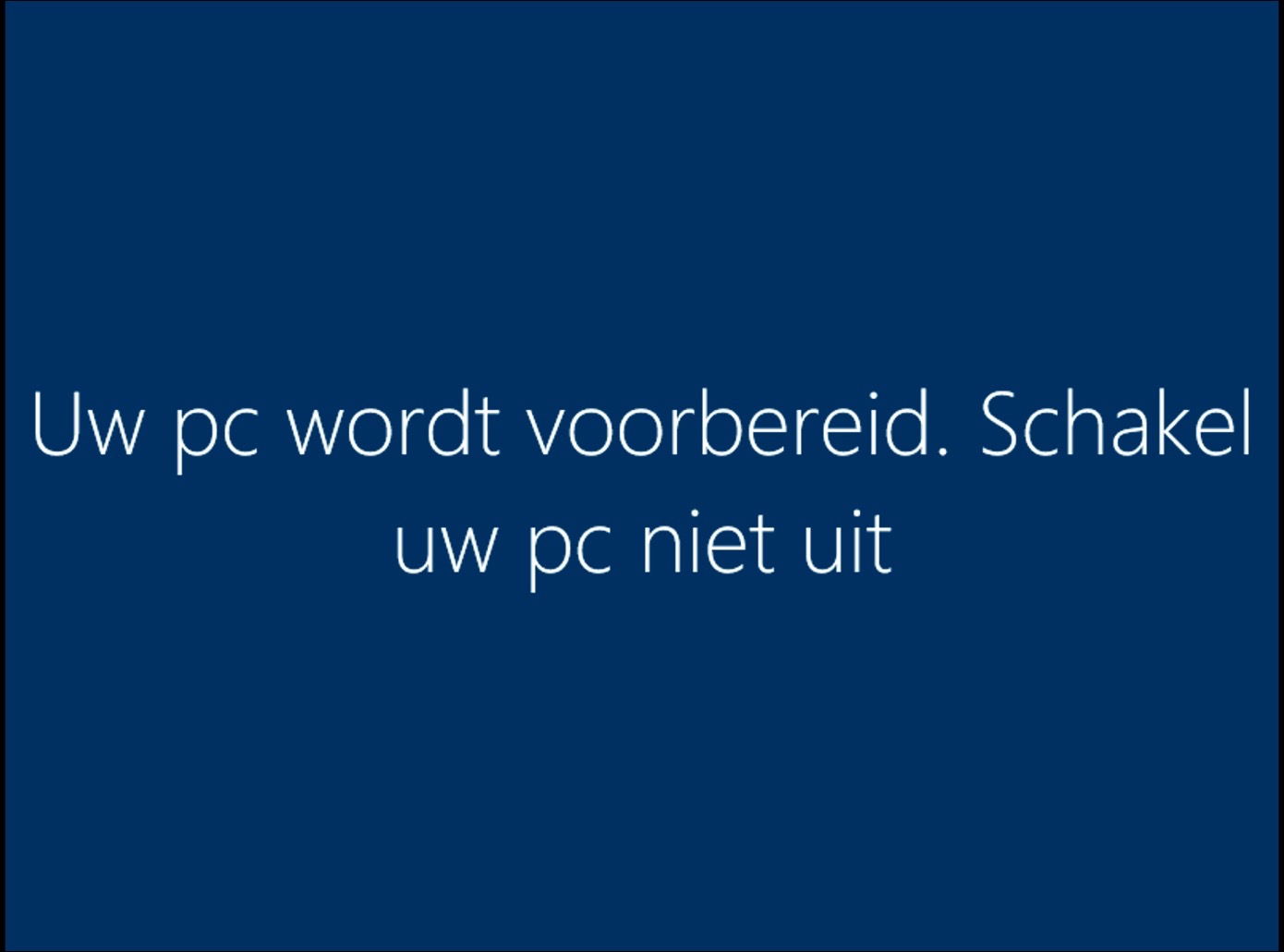 windows 10 wordt voorbereid